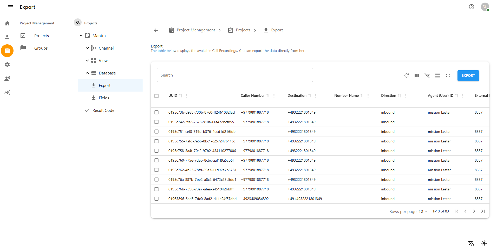 Contact Dashboard