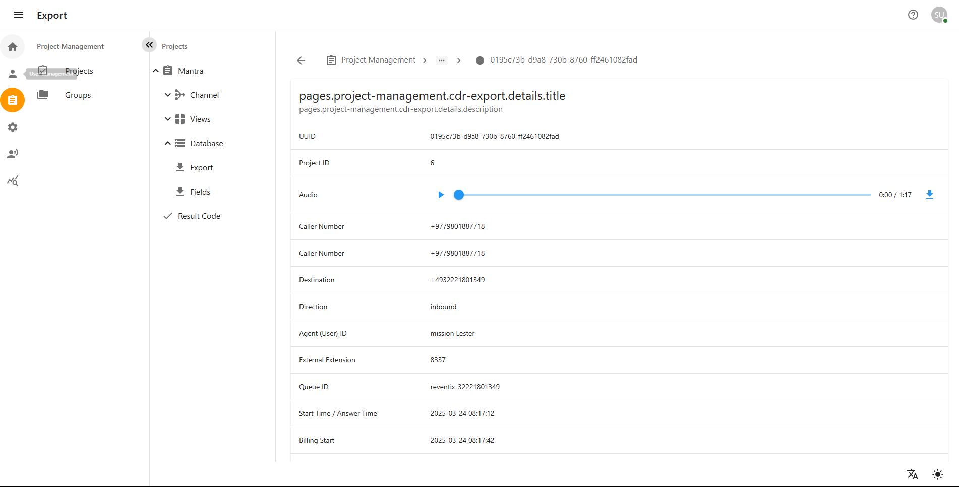 Contact Dashboard